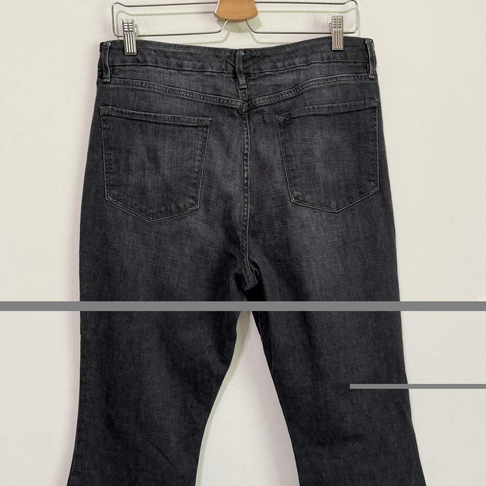 FRAME Le Super High Crop Mini Boot Jeans 31 Black Oak Raw Hem Stretch 32x26 - Picture 5 of 10